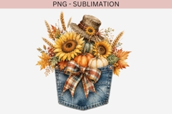 Autumn denim pocket png design for T-shirts Product Image 2