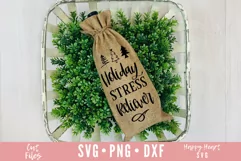 Holiday Stress Reliever SVG, Christmas Wine Bag SVG Product Image 2