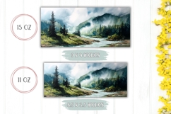 Watercolor Landscape Mug Design, Lake Mug Template Product Image 2