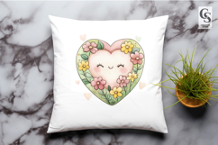 Cute Floral Heart Illustration Clipart Sublimation PNG Product Image 3