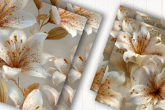 White Lily Floral Digital Paper Product Image 2