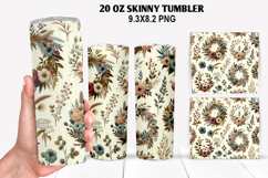 Flower Skinny Tumbler 20oz Wrap Design, Animal Tumbler Wrap Product Image 1