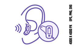 Purple Hearing Aid Icon Product Image 1