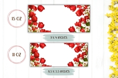 Spring Flowers Mug Wrap, Red Tulips Mug Template Product Image 2