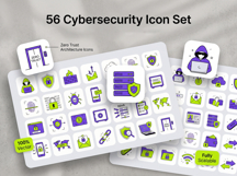 56 Cybersecurity Vector Icons for UI Designs EPS Product Image 2
