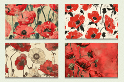 Poppy Floral Junk Journal Cutting Boards sublimation Designs Product Image 2