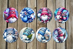 Night Christmas gnome | 8 Round earrings sublimation designs Product Image 2