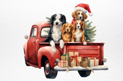 Vintage Red Truck With Many Clipart Product Image 2
