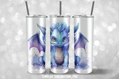 Watercolor Baby Dragon Tumbler Sublimation Product Image 2