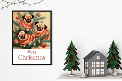 Cartoon Christmas Dogs Greeting Card Printable, Dogs Card Product Image 2