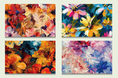 Abstract Oil Paint Flowers Cutting Boards sublimation Design Product Image 2