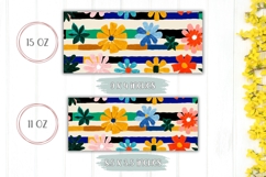 Pop Art Flowers Mug Wrap Design, Floral Mug Sublimation Product Image 2