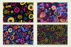 Funky Neon Motifs Cutting Boards sublimation Design Product Image 2