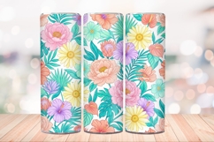 Soft Garden Seamless 20 OZ Skinny Tumbler Wrap Sublimation. Product Image 2