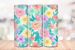Soft Garden Seamless 20 OZ Skinny Tumbler Wrap Sublimation. Product Image 2