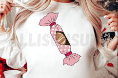 Cartoon Wrapped Chocolate Candy In A Cute Pink Polka Dot Product Image 2