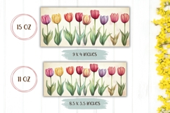 Spring Flowers Mug Wrap, Watercolor Tulips Mug PNG Product Image 2