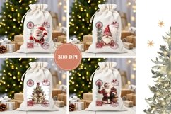 Watercolor Christmas Santa Sack, Christmas Sublimation PNG Product Image 2