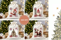 Watercolor Christmas Santa Sack, Christmas Sublimation PNG Product Image 2