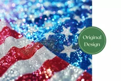USA Tumbler Sublimation, Glitter American Flag Tumbler Product Image 2
