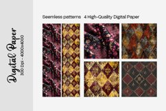 Burgundy Digital Papers | Floral Digital paper Product Image 1