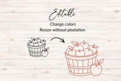 Hand Drawn Fall Apple Bushel SVG Product Image 2
