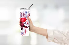 Watercolor Panting Of Flower Tumbler Warp Design Product Image 2