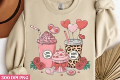 Love you PNG, Coffee Valentines day Sublimation Product Image 1