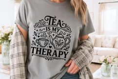 Tea Is My Therapy Svg Png, Tea Lover Svg, Tea Time Svg. Product Image 3