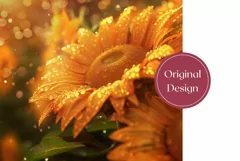 Sunflowers Tumbler Wrap, Glitter Sunflowers Sublimation Product Image 2