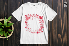 Red and Gold Heart Wreath Clipart Sublimation PNG Product Image 2