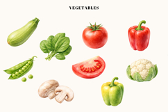 Vegetables &amp; Fruits Watercolor Clipart Product Image 2