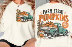 Farm Fresh Pumpkins Front Back PNG, Pumpkin Truck Chest Back Product Image 2