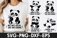 Funny Sarcastic Panda Quotes SVG Product Image 1