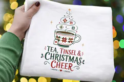 Tea Christmas PNG, Tea Tinsel And Christmas Cheer PNG, Cozy Product Image 3