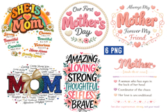 Mother's Day PNG,Faux Yarn Mother's Day png,She is Mom PNG Product Image 1