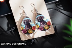 Stained Glass Dog flowers Earring Design Product Image 1