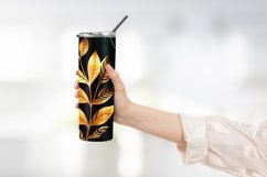 Golden and black 3d leaves tumbler wrap Product Image 2