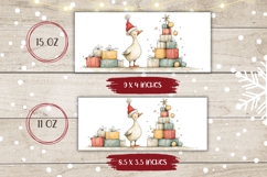 Watercolor Christmas Duck Mug Design, Christmas Mug Wrap Product Image 2