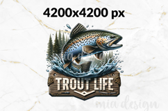 Trout Life PNG, Brown Trout Fishing Sublimation Design Product Image 2