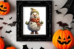 Funny Snowman Sublimation Clipart, watercolor Clipart Product Image 2