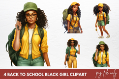 Back to School Black Girl Clipart Sublimation PNG Product Image 1