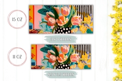 Colorful Tulips Mug Design, Spring Mug, Abstract Flowers Mug Product Image 2