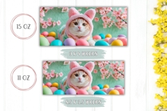Funny Easter Cat Mug Wrap, Easter Eggs Mug Sublimation Product Image 2