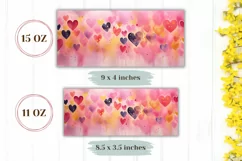 Love Hearts Mug Sublimation PNG, Valentine's Day Mug Design Product Image 2