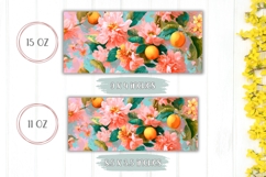 Floral Mug Template, Pink Flowers Mug Sublimation Product Image 2