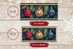 Christmas Balls Mug Wrap, Vintage Christmas Mug Design Product Image 2
