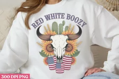 Red White Boozy PNG, Western 4th Of July Sublimation PNG Product Image 1