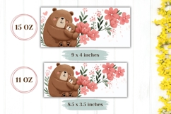 Bear Hugs For Mom Mug Design, Cartoon Bear Mug Wrap Product Image 2
