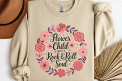 Flower child rock &amp; roll soul PNG, Vintage Flowers Sublimati Product Image 3